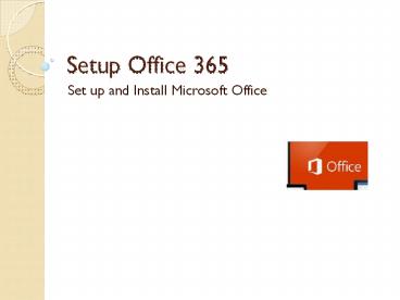 Setup Office 365