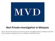 Best Private Investigation in Malaysia