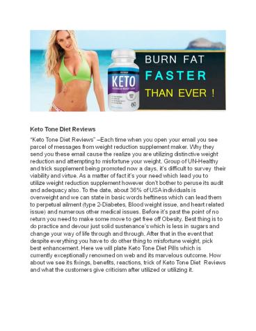 Keto Tone Diet Reviews