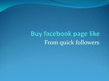 buy facebook page like
