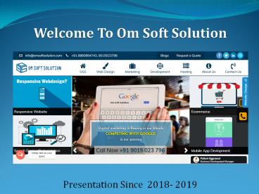 Website Designing Company In Delhi| Om Soft Solution