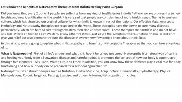 Best naturopathy treatments center in sector 46 gurgaon