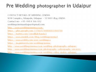 Pre Wedding Photographer in Udaipur