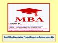 Best MBA Dissertation Project Report on Entrepreneurship PowerPoint PPT Presentation