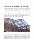 Why Use Polycarbonate For Your Roof? - Tuflite Polymers PowerPoint PPT Presentation