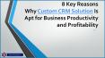 8 Key Reasons Why Custom CRM Solution Is Apt for Business Productivity and Profitability PowerPoint PPT Presentation