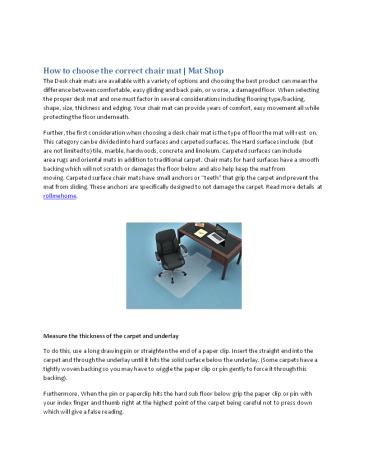 How to choose the best chair floors mat