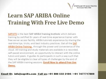 SAP Ariba online training in Hyderabad, Bangalore, Chennai, Delhi, India (1)