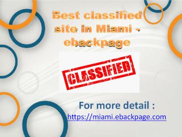 Top classified site in Miami -ebackpage