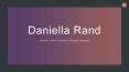 Daniella Rand (Financial Advisor) -  Personal Trainer PowerPoint PPT Presentation