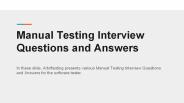 Manual Testing Interview Questions