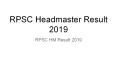 RPSC Headmaster Result 2019, RPSC HM Result 2019 PowerPoint PPT Presentation