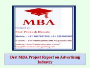 Best MBA Project Report on Advertising Industry