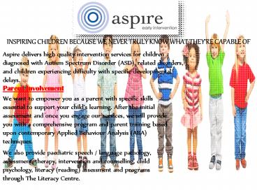 ABA Therapy Sydney - Aspire Early Intervention Services.