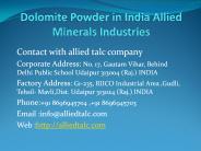 Dolomite Powder in India Allied Minerals Industries