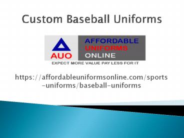 Custom Baseball Uniforms