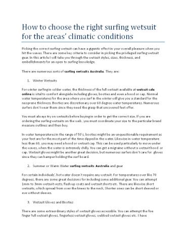 Australian Wetsuit Brands