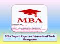 MBA Project Report on International Trade Management PowerPoint PPT Presentation