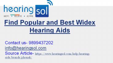 Widex Hearing Aids