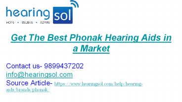 Phonak Hearing Aids in india
