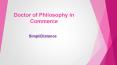 PHD in Commerce | Doctor of Philosophy in Commerce– SimpliDistance PowerPoint PPT Presentation