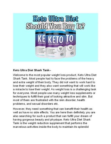 Keto Ultra Diet Shark Tank