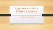 IoT - IoT Applications - Avantika University, MP
