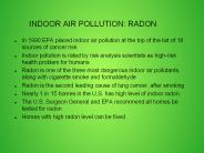 Indoor Air Pollution: Radon
