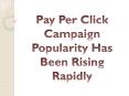 Pay Per Click Campaign Popularity Has Been Rising Rapidly PowerPoint PPT Presentation