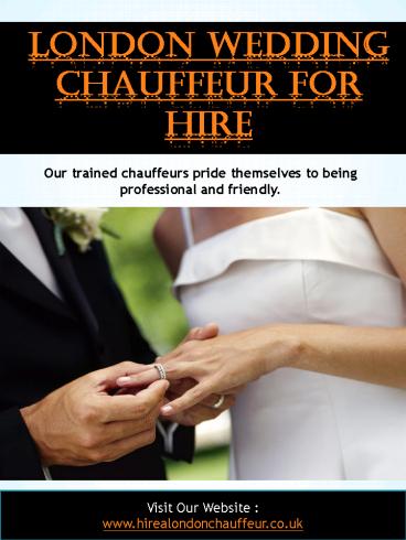 London Wedding Chauffeur For Hire