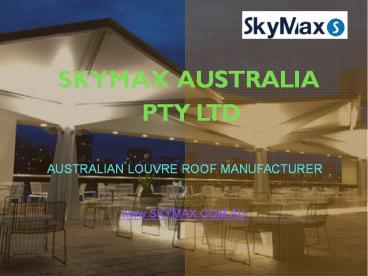 Electronically Controlled Veranda Opening Louvered Roofs