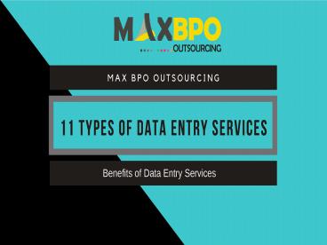 Benefits of Data Entry Outsourcing Services