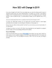 How SEO will Change in 2019