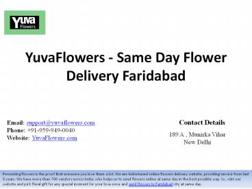 YuvaFlowers - Same Day Flower Delivery Faridabad