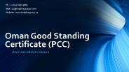 Oman Good Standing Certificate (PCC) From Canada