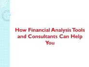 How Financial Analysis Tools and Consultants Can Help You