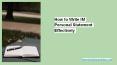 How to Write IM Personal Statement Effectively PowerPoint PPT Presentation