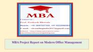 MBA Project Report on Modern Office Management