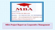 MBA Project Report on Cooperative Management