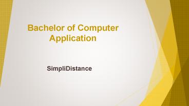 Bachelor of Computer Application – SimpliDistance