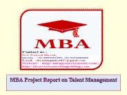 MBA Project Report on Talent Management