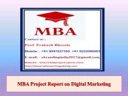 MBA Project Report on Digital Marketing