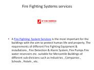 Fire Fighting Systems services