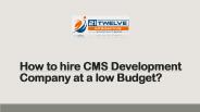 How to hire CMS Development Company at a low Budget?
