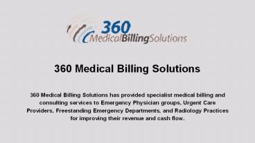 Arizona Medical Billing Services - 360 Medical Billing Solutions