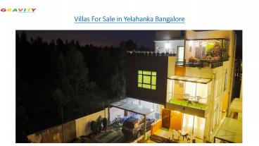 Villas For Sale In Yelahanka Bangalore