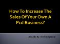 How to Increase the Sales of your own a PCD Business? PowerPoint PPT Presentation