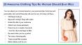 25 Awesome Clothing Tips No Woman Should Ever Miss PowerPoint PPT Presentation