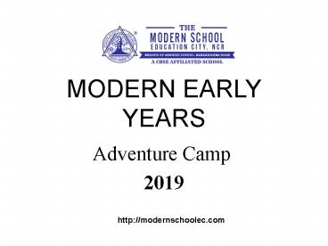 Modern Early years Deepali 'Adventure camp'-2019