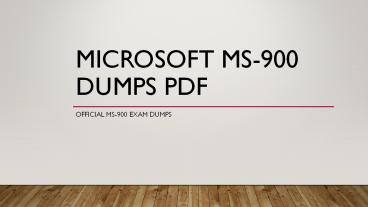 Microsoft MS-900 dumps pdf